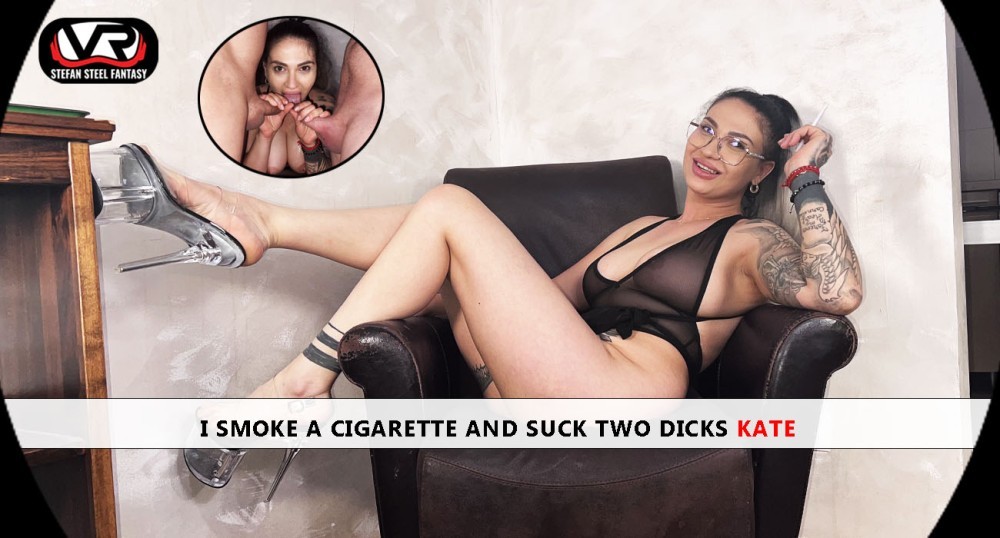 Kate Steel Smokes and Seduces in Hot Threesome