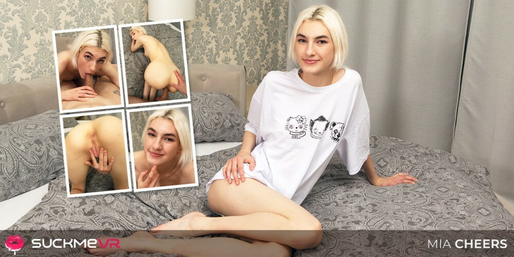 Skinny Blonde Mia Cheers Stretched Hard in VR