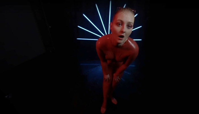 Red Latex Lady Takes A Shower - Image 9