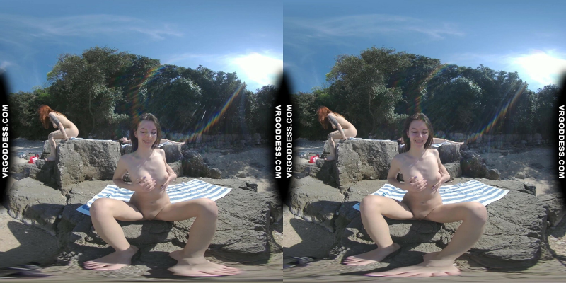 Rebeka Ruby Wild Nude Beach Dildo Adventure - Image 8