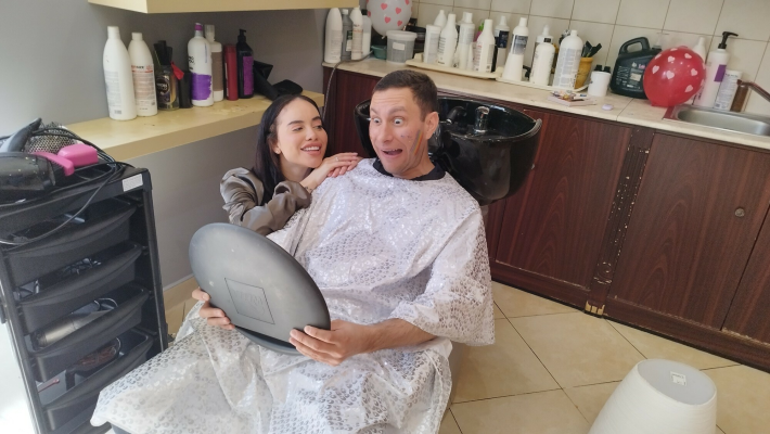 Busty Latina Victoria June in Hot Makeup Scene - Image 1