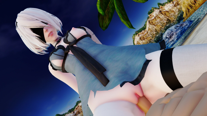 2B Sunset Beach Cowgirl: Nier Automata XXX Parody - Image 1