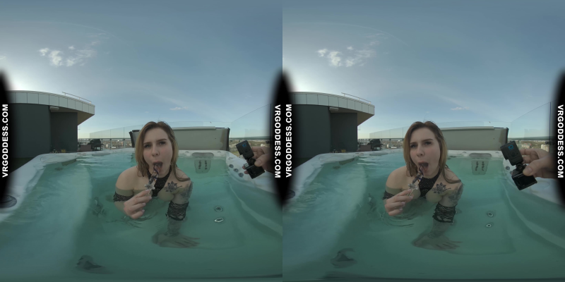 Hot Babe Melonie Rooftop Jacuzzi Dildo Masturbation - Image 4