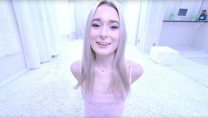 Blonde Teen Thea Summers Strips in 4K Solo - Image 5