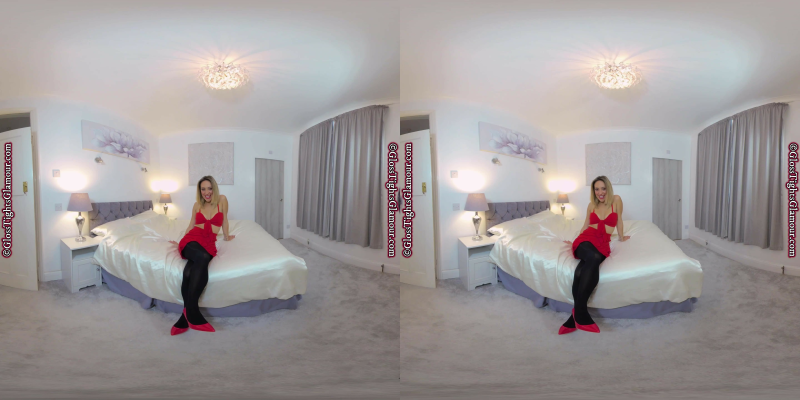 Samantha Red Crop Top And Rara Skirt With Black Glossy Tights - Image 1