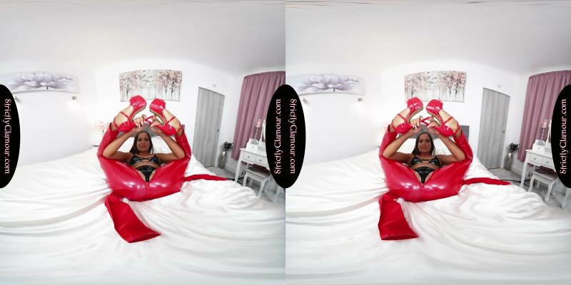 Lara Lee Red PVC Catsuit & Bull Whip - Image 10